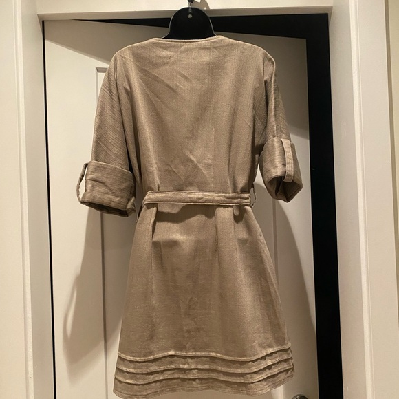 Talia taupe tunic short button up dress - Picture 5 of 10